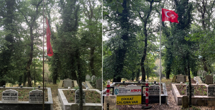 Hakkaniye Şehitliği’nde Türk Bayrağı Yeniden Göklere Çekildi