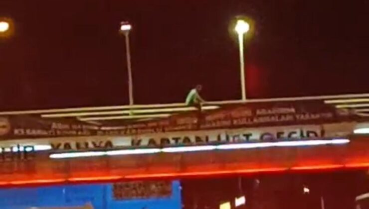 İzmit’te Üst Geçitte İntihar Girişimi!