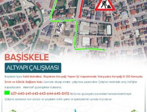 Başiskele Karşıyaka Kavşağı’nda yol çalışması