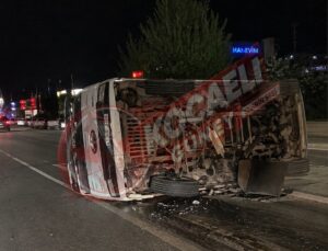 Başiskele’de Vinç Kazası: Depo Patladı, Mazot Yola Döküldü