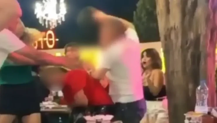 İzmit Sahilinde Restoranda Kadına Şiddet Kamerada