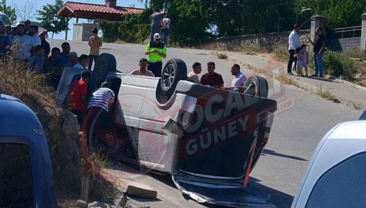 Kontrolden Çıkan Araç Takla Attı