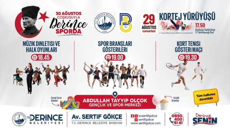 Zafer Bayramı’nda Derince’de Spor ve Etkinlik Coşkusu