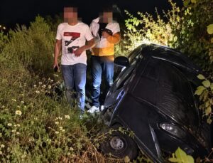 Başiskele’de Kontrolden Çıkan Araç Dereye Uçtu!