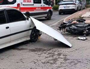 Gebze’de otomobil ile motosiklet çarpıştı