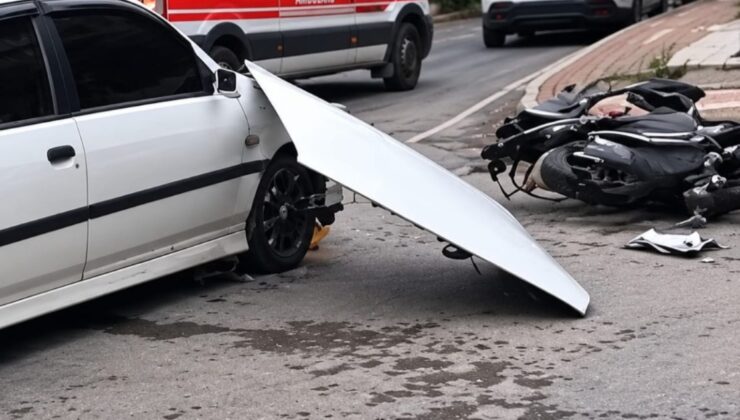 Gebze’de otomobil ile motosiklet çarpıştı