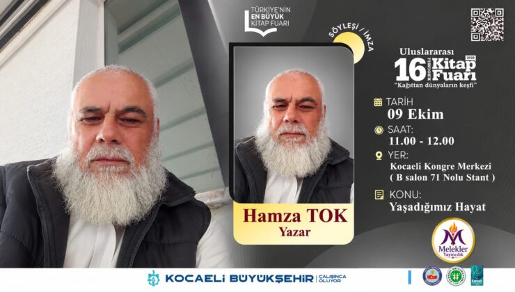 Hamza Tok, Kocaeli Kitap Fuarı’nda Okurlarıyla Buluşacak