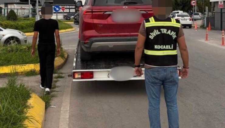 İzmit’te tehlikeli yolculuğun cezası ağır oldu!