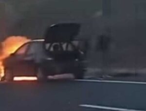 Kuzey Marmara Otoyolu’nda Otomobil Alev Alev Yandı