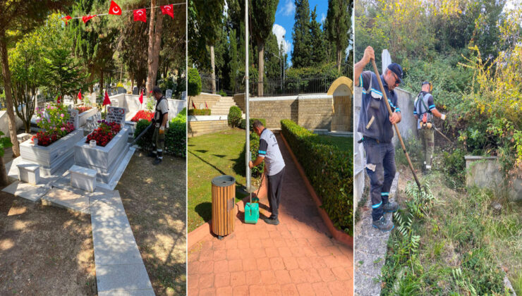 Mezarlıklarda Temizlik ve Bakım İçin Ekipler Sahada
