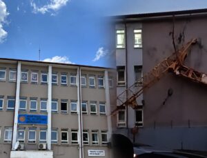 Üzerine vinç devrilen okulda eğitime 1 gün ara verildi
