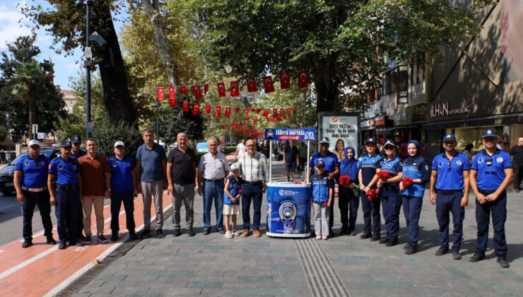 Zabıta Haftası’nda çiçekler Büyükşehir’den