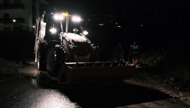 Başiskele’de Yağış Mesaisi: Belediye Ekipleri Gece Boyunca Sahadaydı