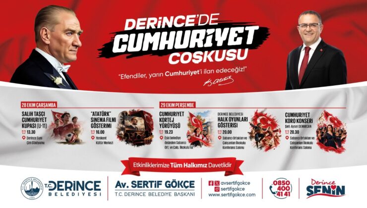 Derince’de Cumhuriyet Bayramı Coşkusu İki Gün Sürecek: İşte Etkinlik Takvimi!