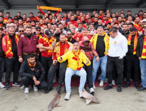 Kocaelispor-Göztepe Maçı Öncesi Tepki Çeken Görüntüler! Köpek Balıklarını Sürükleyip Tekmelediler